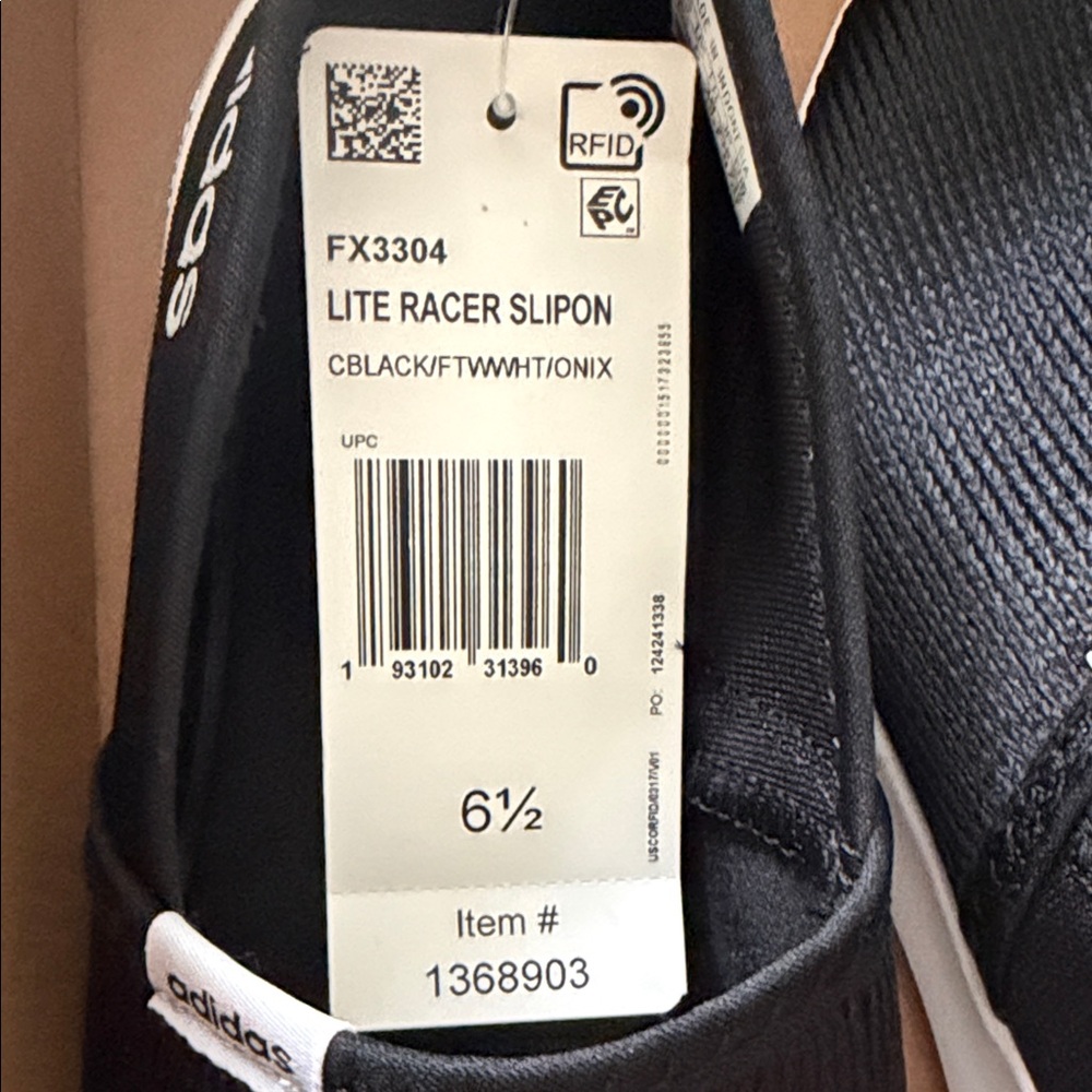 New! Women Adidas Black and White Slip-On Sneakers - Picture 5 of 5
